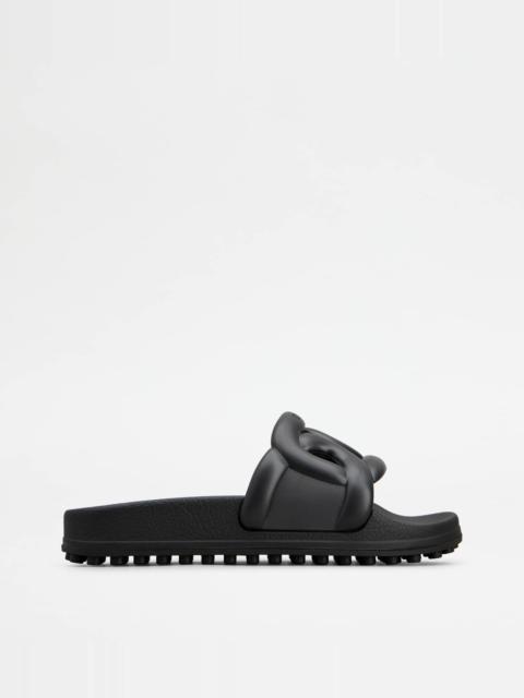 Tod's SLIDES IN RUBBER - BLACK