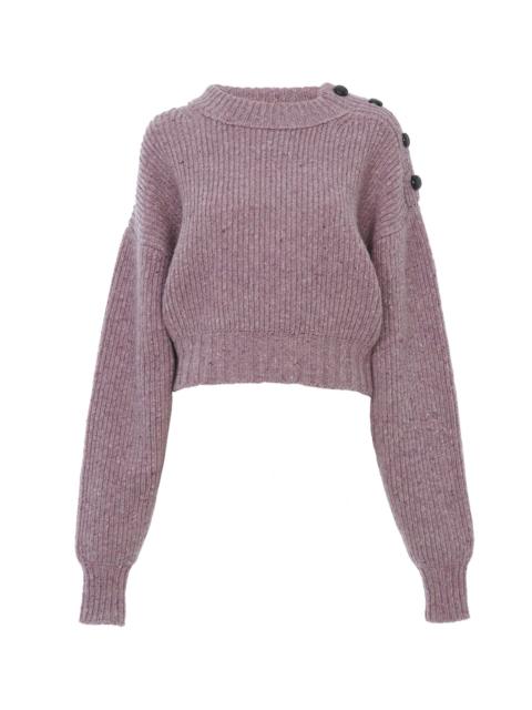 Chloé CROPPED MOCK-NECK SWEATER IN A MERINO WOOL KNIT