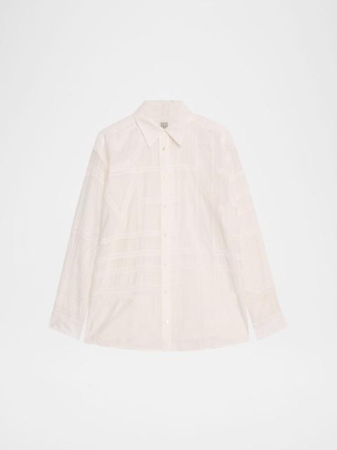 TOTEME Monogram Crochet Embroidered Classic Shirt