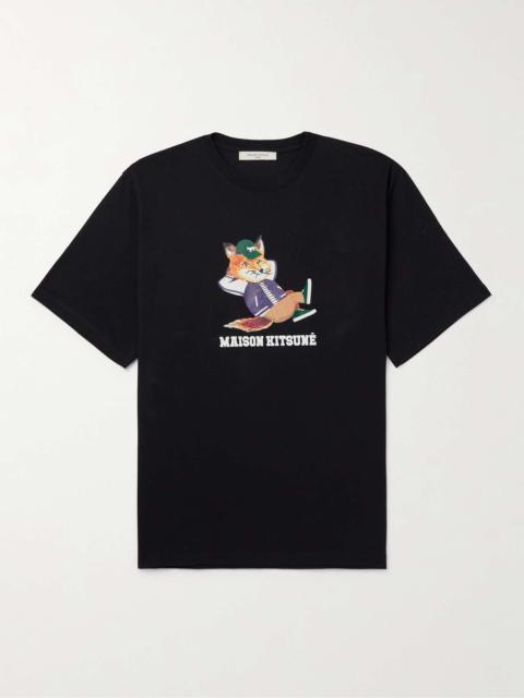 Maison Kitsuné Logo-Print Cotton-Jersey T-Shirt