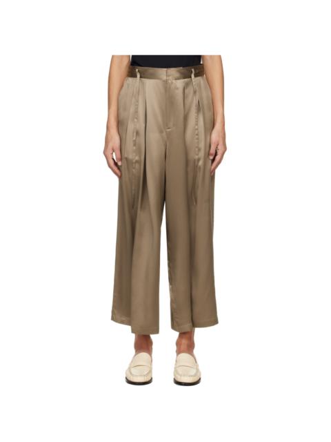 FRAME Tan Pleated Trousers