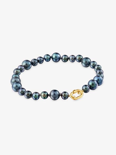 TOUS Hold Oval 18K solid gold Bracelet with cultured baroque pearls