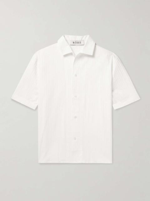 Striped Textured Cotton-Blend Poplin Shirt