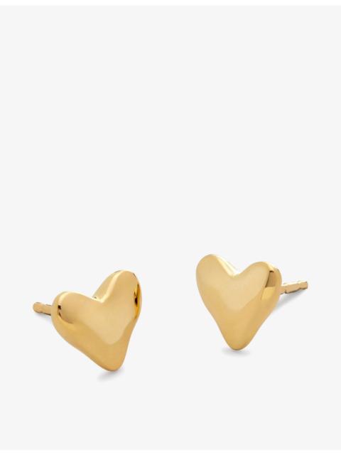 MONICA VINADER Heart 18ct yellow gold-plated vermeil sterling-silver stud earrings