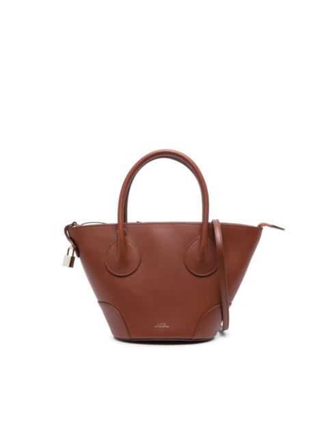 logo-print leather tote bag