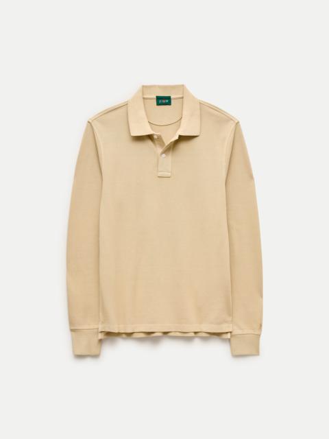 J.CREW Long-sleeve washed piqué polo shirt