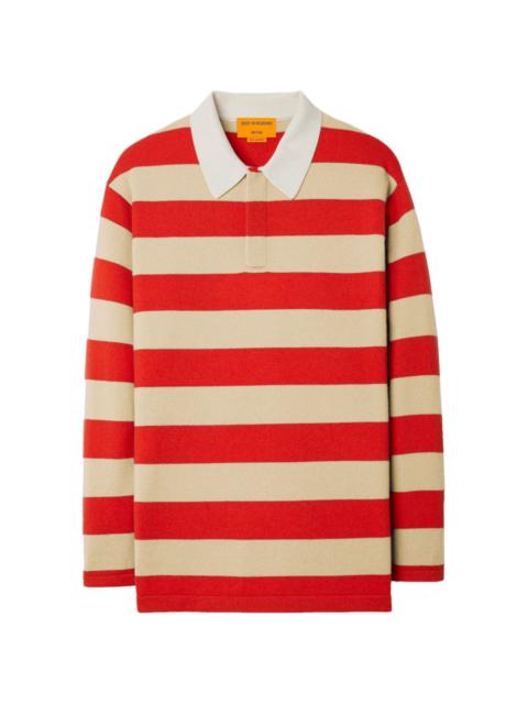 striped rugby polo top