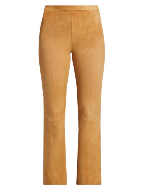 SPRWMN Women's Ankle Flare Suede Pants - Nutmeg