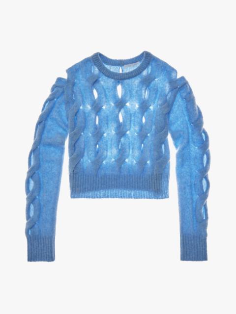 Helmut Lang CROPPED CABLE KNIT SWEATER