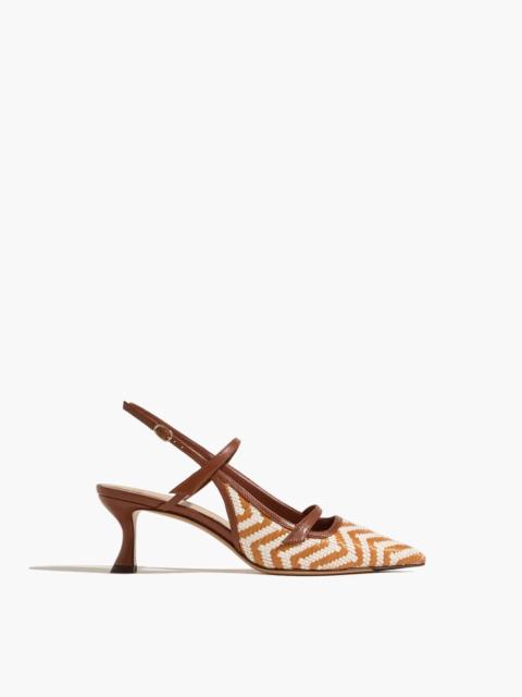 ALEXANDRE BIRMAN Tita Raffia Zig 60 Slingback in Espresso
