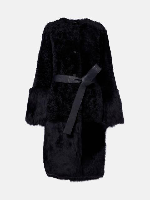 JOSEPH Tina belted shearling coat