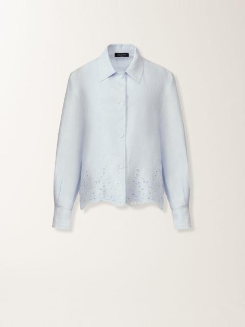 FABIANA FILIPPI Sky blue linen canvas jacket
