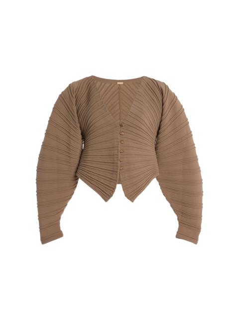 Cult Gaia Blair Knit Cardigan tan