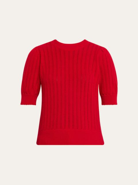 FRAME The Ladder Pointelle Cashmere Sweater