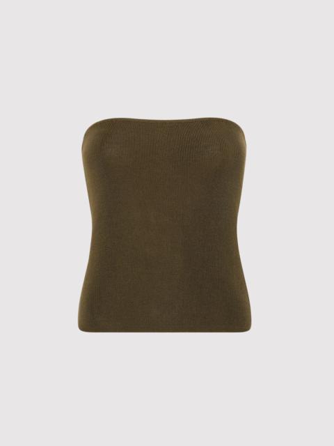 ST. AGNI 90s Strapless Knit Top - Kelp