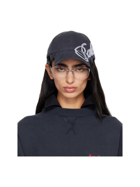 BALENCIAGA Black Cursive Logo Cap