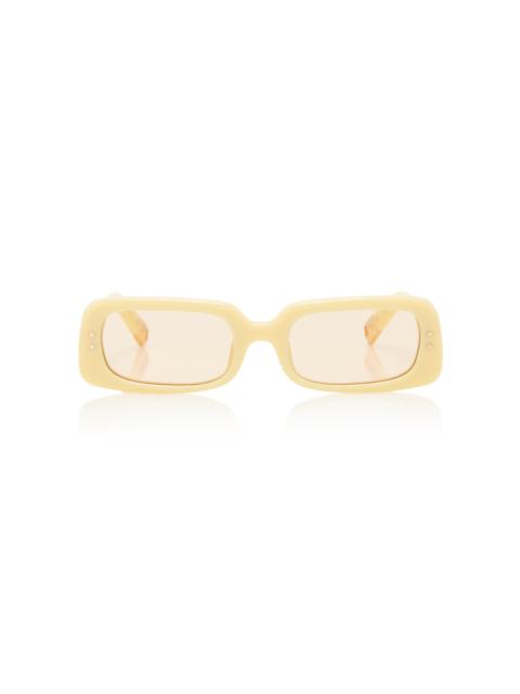 JACQUEMUS Rectangle-Frame Acetate Sunglasses yellow