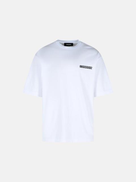 Dsquared2☆ Cotton T-Shirt With Obsessed2 Print Obsessed2 Loose Fit T-shirt