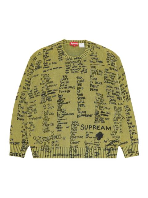 Supreme Supreme Gonz Poems Sweater 'Olive' | REVERSIBLE