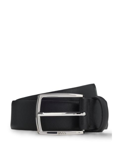 BOSS LEATHER BELT WITH EMBOSSED STRUCTURE