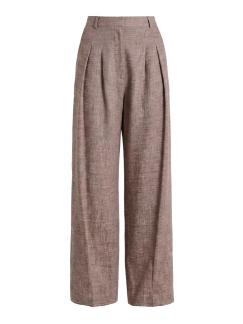 RACHEL COMEY Walford Pleated Linen-Cotton Pants