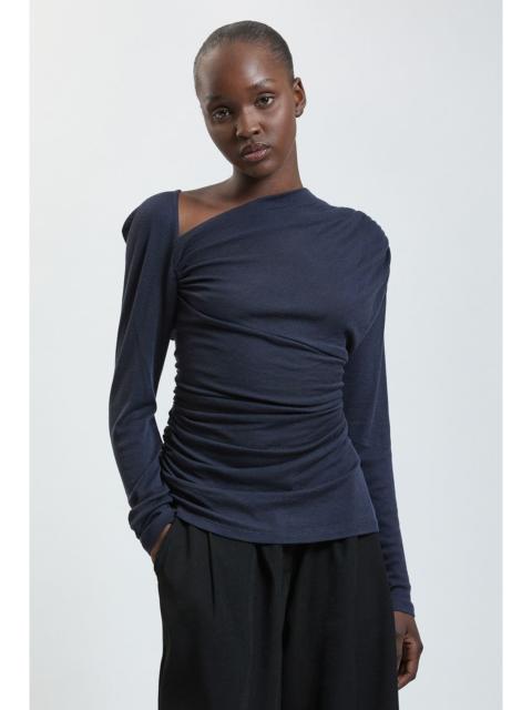 KAREN MILLEN Wool Blend Asymmetric Jersey Top