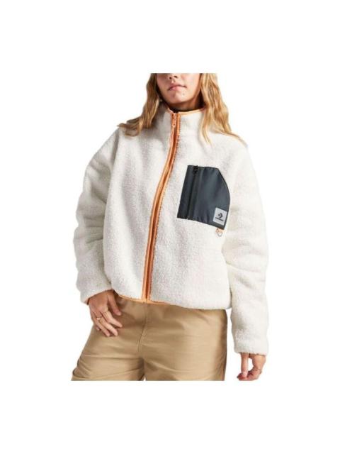 Converse (WMNS) Converse Reversible Sherpa Full-Zip Jacket 'Egret Black' 10025705-A03