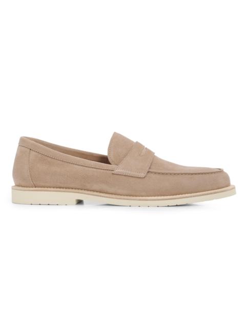 Brunello Cucinelli Men's Suede Penny Loafers - Mushroom