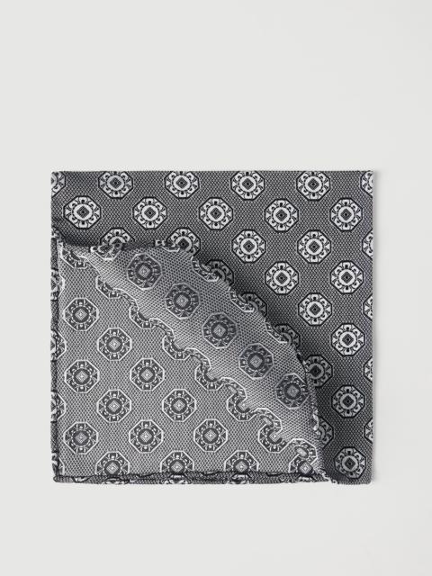 Brunello Cucinelli Silk pocket square with medallion design
