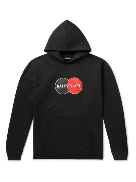 BALENCIAGA Oversized Logo-Print Loopback Cotton-Jersey Hoodie