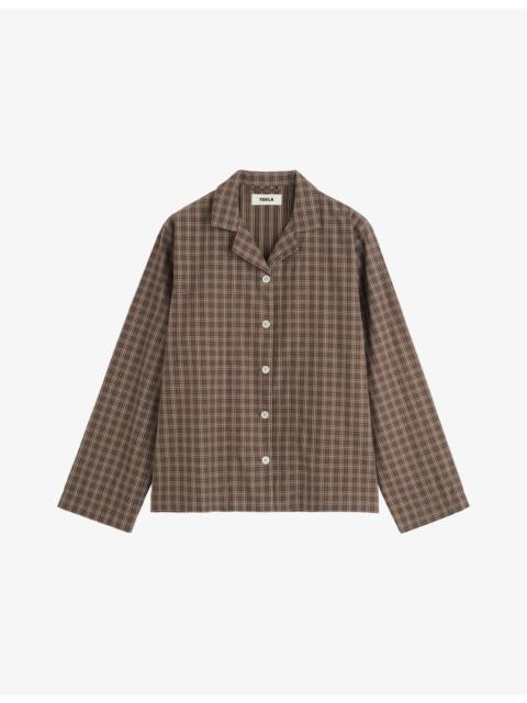 TEKLA Long-Sleeve Cotton-Twill Pyjama Shirt