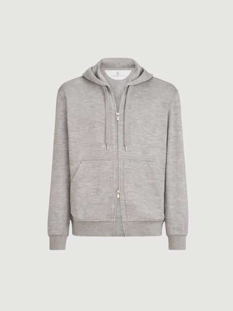 Brunello Cucinelli Cashmere and silk French terry hooded sweatshirt with zipper