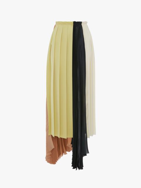 Pleated Layer Asymmetric Skirt In Multi