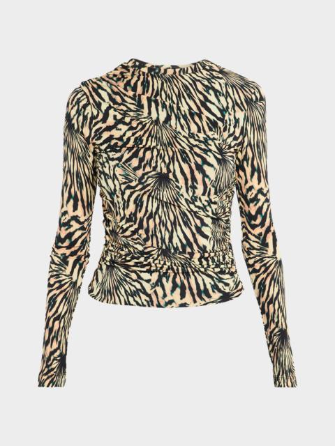 ULLA JOHNSON Paradis Ruched Long-Sleeve Top