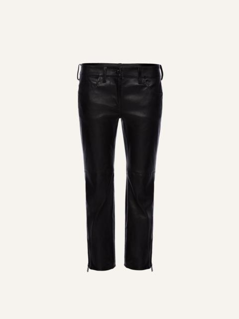 MAGDA BUTRYM Low waist cropped leather pants in black