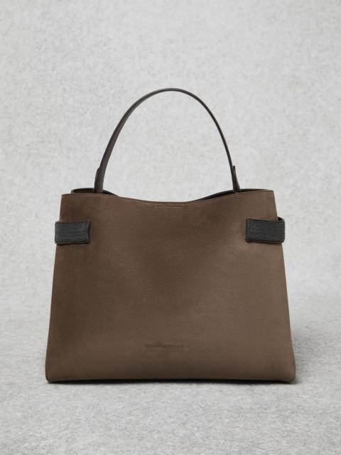 Brunello Cucinelli Suede bag with precious bands