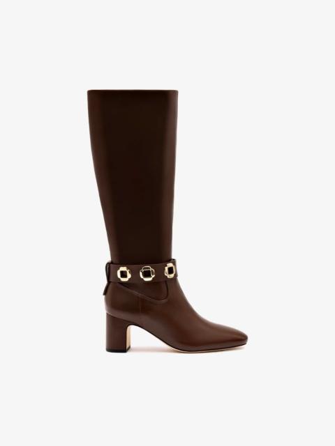 Larroudé Milan Block Boot In Cognac Leather