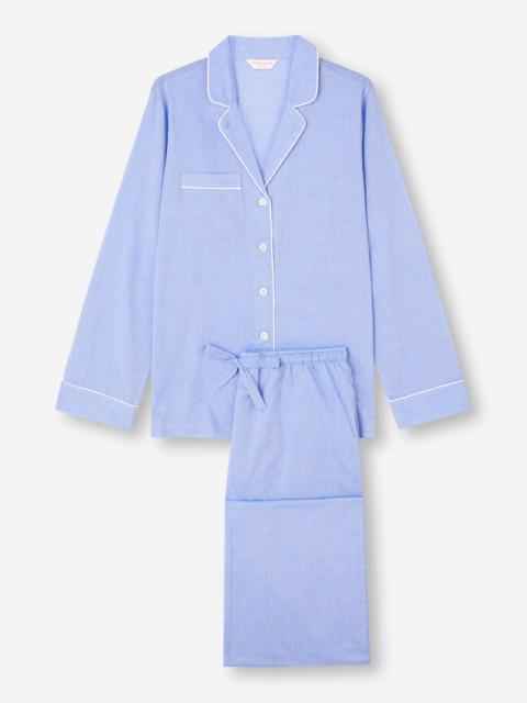 Derek Rose Women's Pyjamas Amalfi Cotton Batiste Blue
