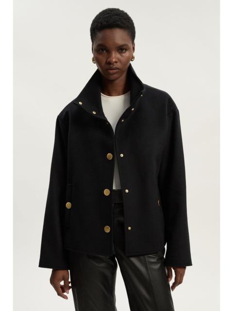 KAREN MILLEN Brushed Wool  Funnel Neck Tailored Short Coat