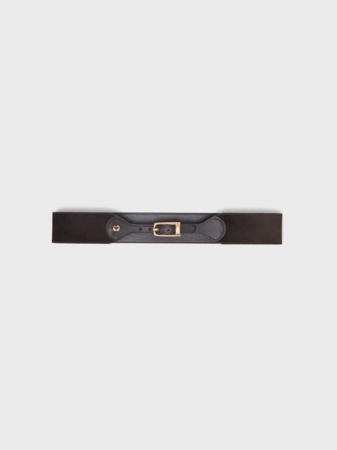 maje Mixed suede and leather corset belt