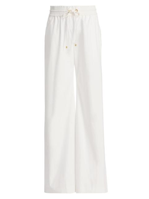 Zimmermann Women's Story Side-Button Cotton Track Pants - Ivory