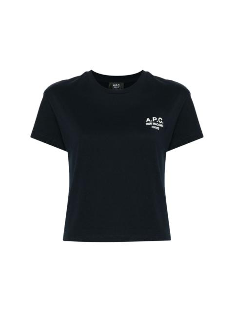 A.P.C. logo-embroidered cotton T-shirt