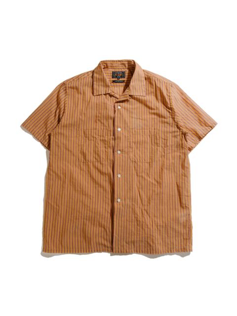 Open Collar Bumpy Stripe Orange
