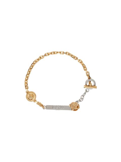 VERSACE Gold & Silver Logo Bracelet