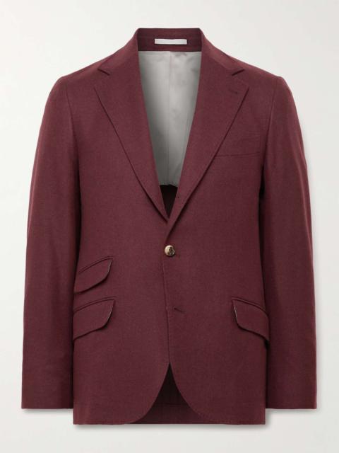 Slim-Fit Brushed Wool, Silk and Cashmere-Blend Twill Blazer