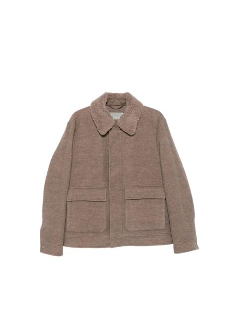 Canali SHEARLING-COLLAR PATCH-POCKET JACKET