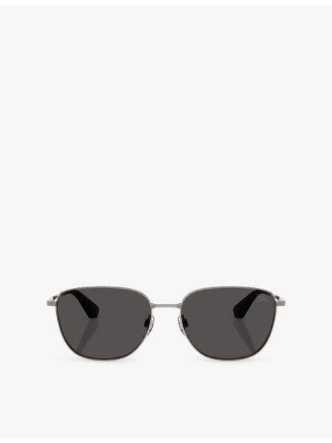 Burberry BE3171 Square-Frame Metal Sunglasses