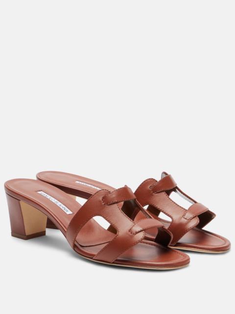 Manolo Blahnik Grellanu 50 leather mules