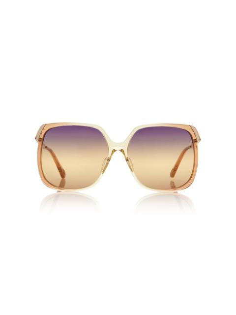 Chloé Aly Square-Frame Acetate Sunglasses multi