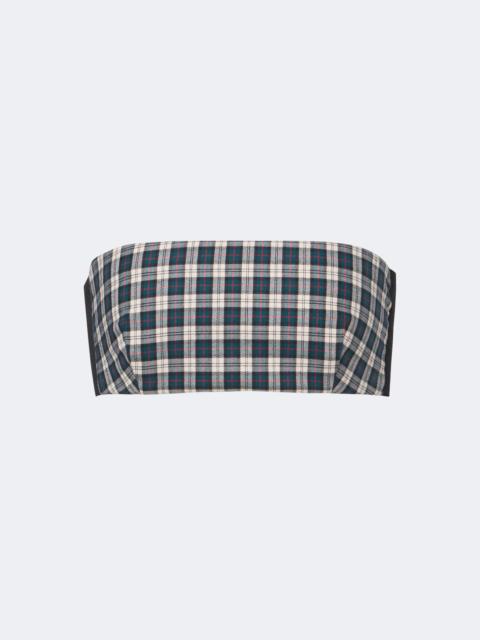 Dries Van Noten Plaid cotton flannel bandeau top